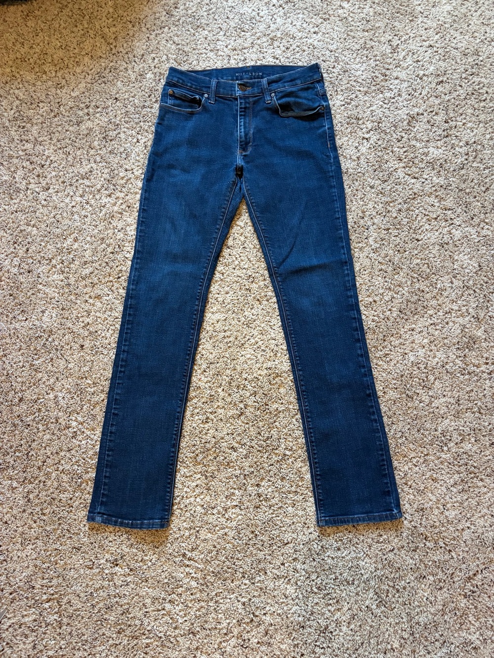 Mot & Bow Men’s Dark Blue Denim Straight Jeans